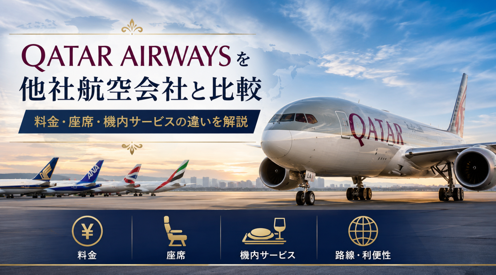 Qatar Airwaysを他社航空会社と比較｜料金・座席・機内サービスの違いを解説